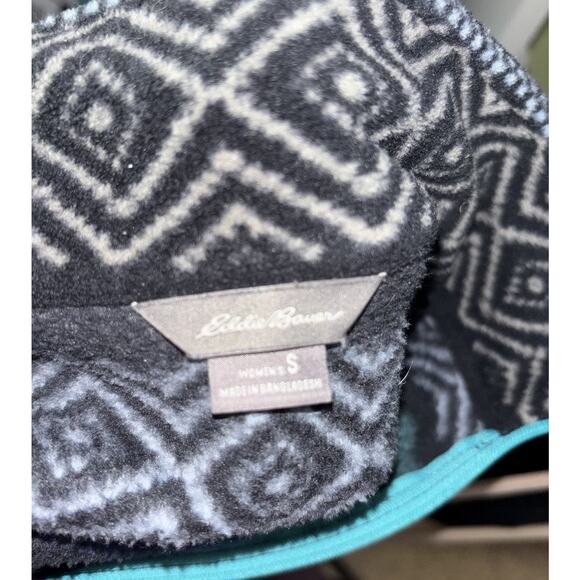 Eddie Bauer Tribal Print Fleece Quarter Zip Long Sleeve Sweater Shirt Size Small - Picture 4 of 8